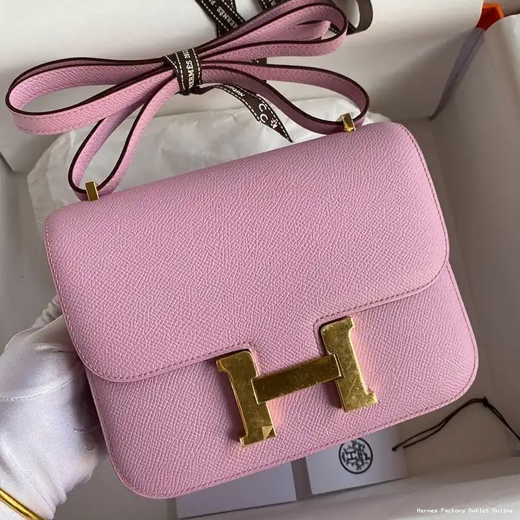 Hermes Leather Purple Epsom In Bag Gold Constance Hardware 0510